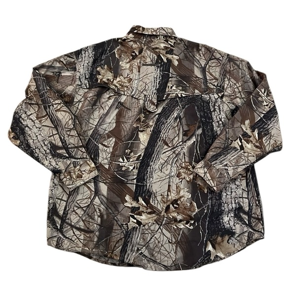 Remington Vented Camo Long Sleeve Shirt Button Front Realtree Hardwood Hunter XL - Picture 2 of 13